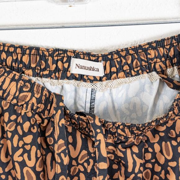 Nanushka Men's Large Printed Drawstring Shorts trunks brown - Picture 2 of 9